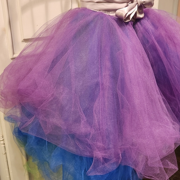 Hugh purple green &blue three layered costom TUTU/SILK RIBBON. - Picture 6 of 6